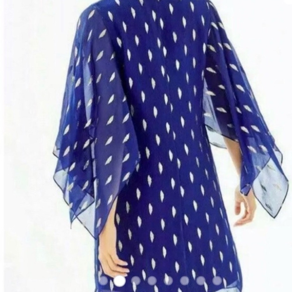 Lilly Pulitzer Lapis SILK dress with gold accents